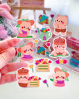 Colourful Spring Bear Twins Vinyl Sticker Sheet