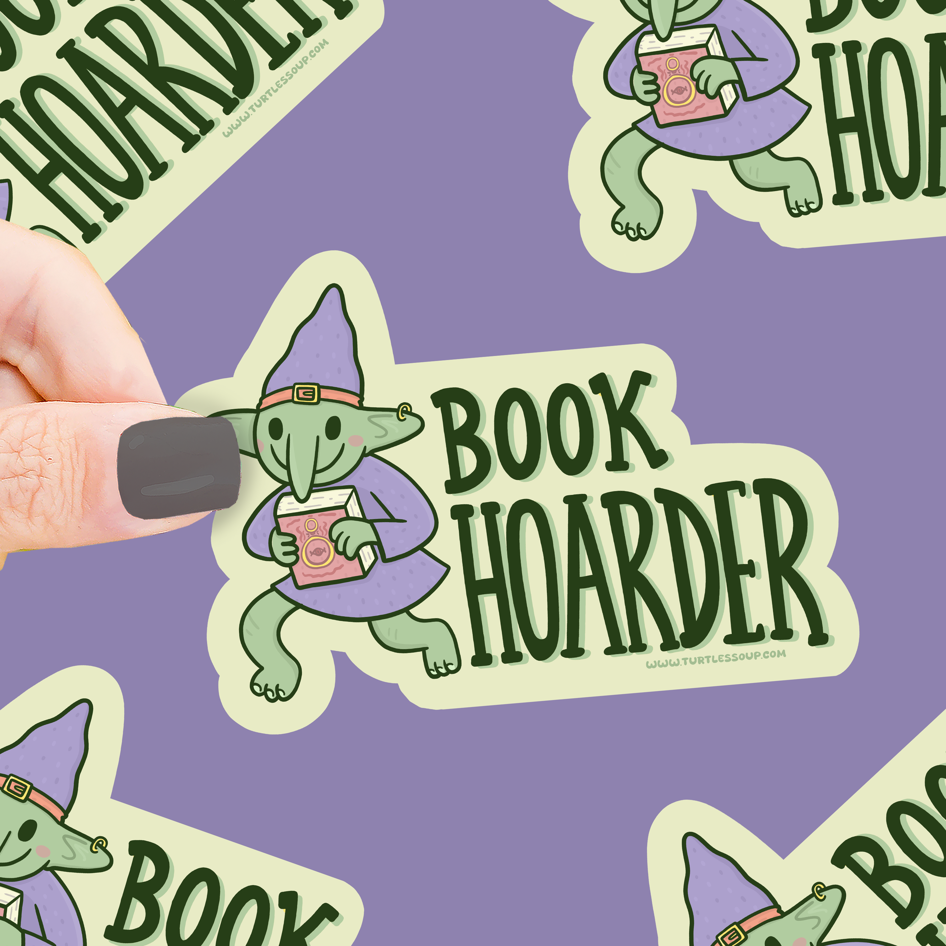 Book Hoarder Goblin Vinyl Sticker – Suteki Stickers
