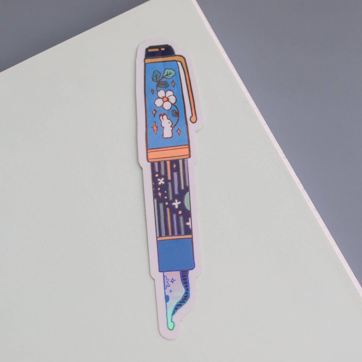 Vinyl Sticker (Holographic) Rabbit Fountain Pen