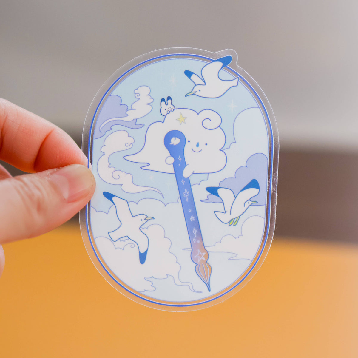 Sky Writer Glass Pen Vinyl Sticker