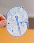 Sky Writer Glass Pen Vinyl Sticker