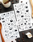 Caffeine Cats 1 Sticker Sheet