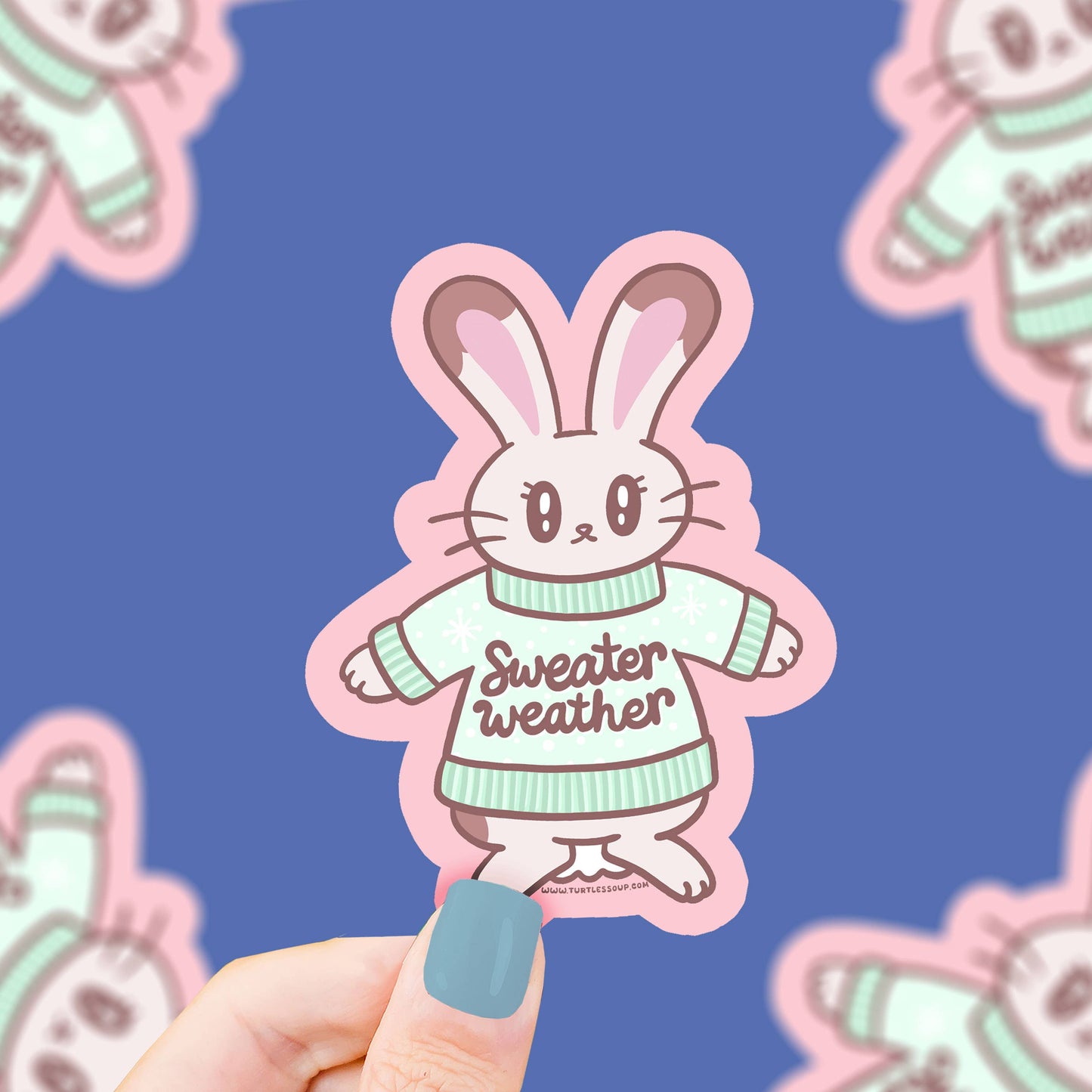 Sweater Weather Bunny Christmas Vinyl Sticker