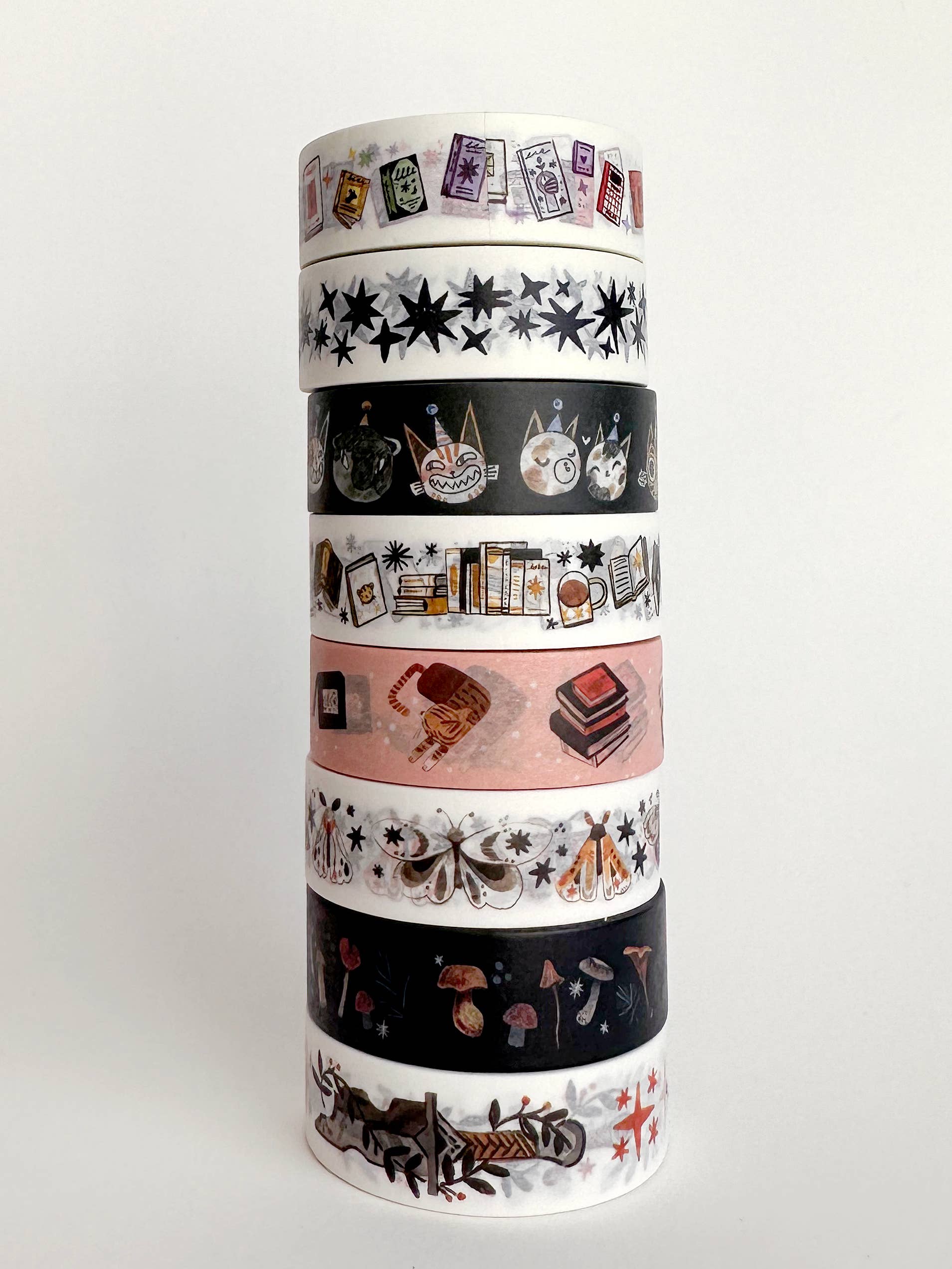 Stars Black &amp; White Pattern Washi Tape