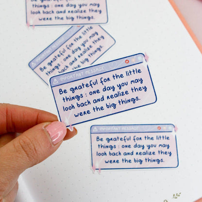 Gratitude stickers - Motivational stickers - Positive affirm