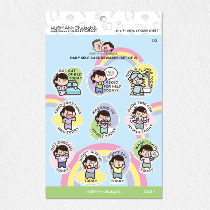 Sticker sheet - Daily Self-Care rewards (Set of 2)