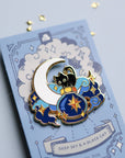 Deep Sky and a Black Cat Enamel Pin
