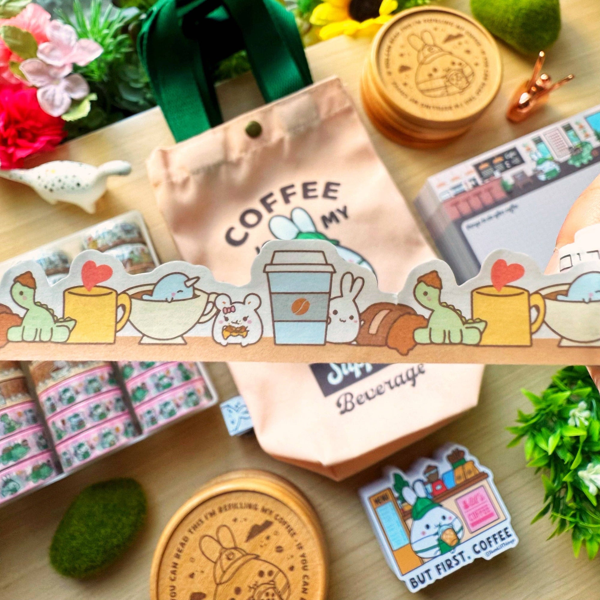 Lil&#39; Coffee Misfits - Diecut Washi Tape