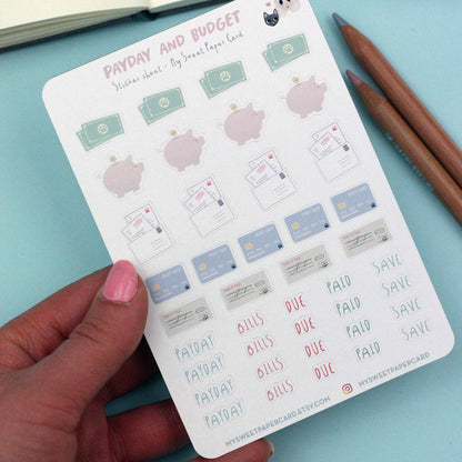 Budget stickers - Payday stickers - Cat planner stickers