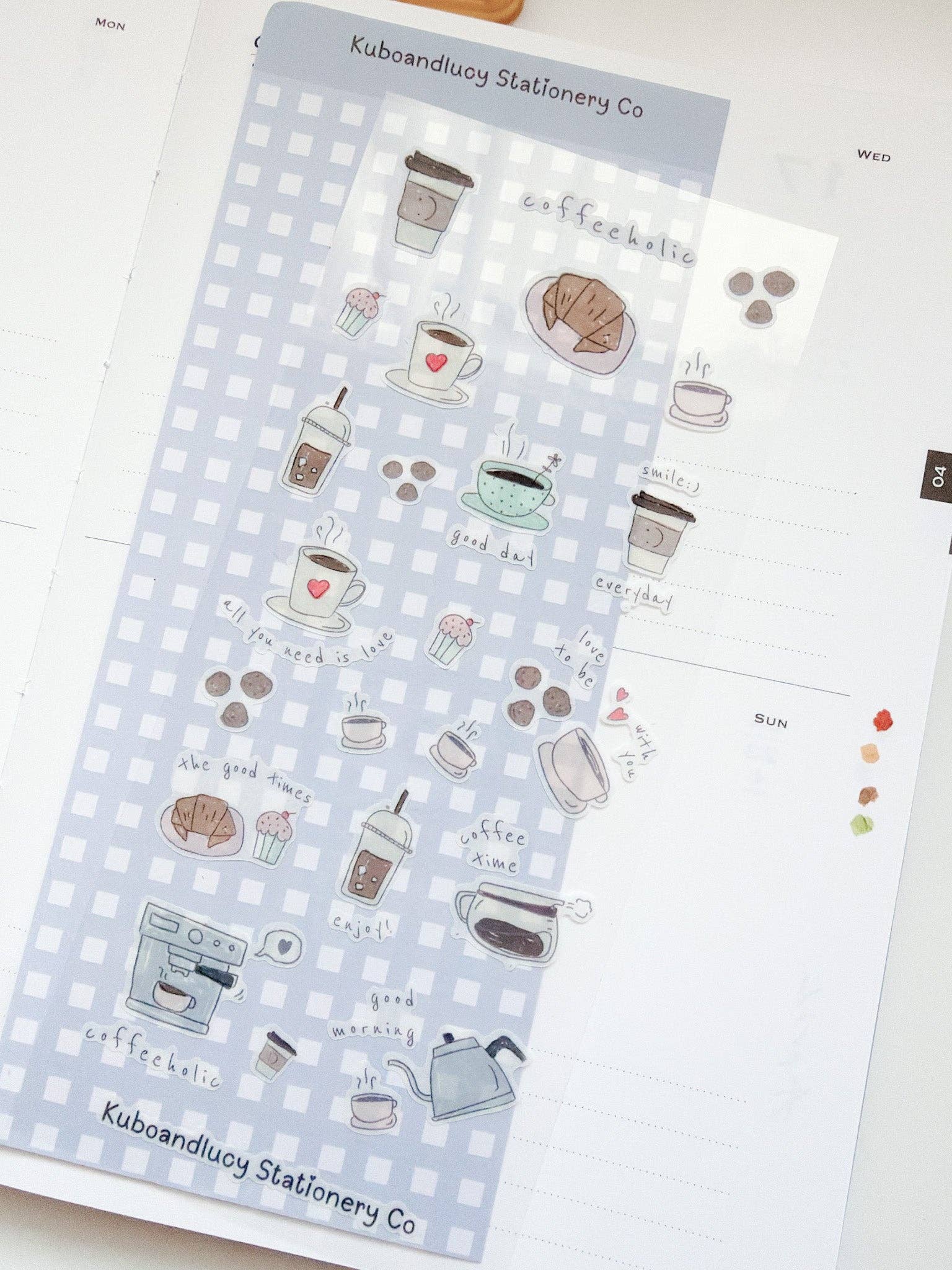 Coffeeholic Washi Sticker Sheet