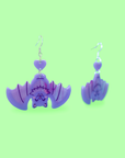 Hanging Bat Acetate Dangle Earrings