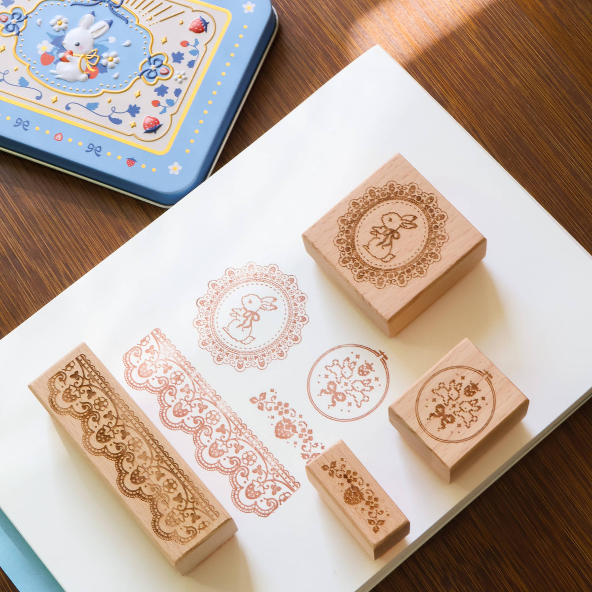 Strawberry Bunny Stamp Tin