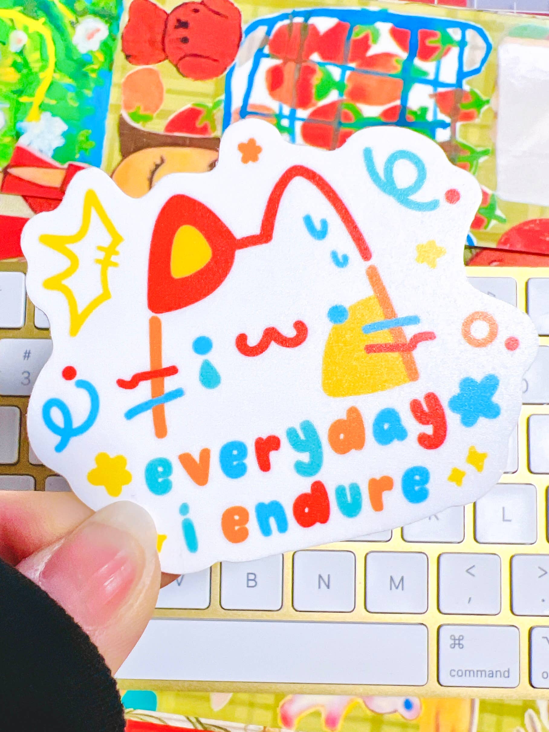 Everyday I Endure Cat Vinyl Sticker