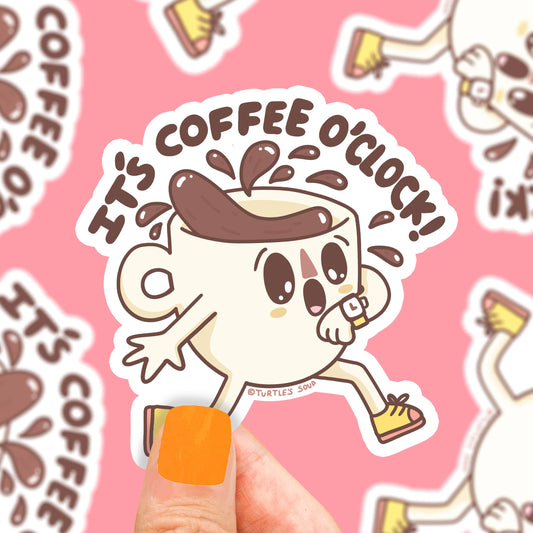 It's Coffee O'Clock Vinyl Sticker