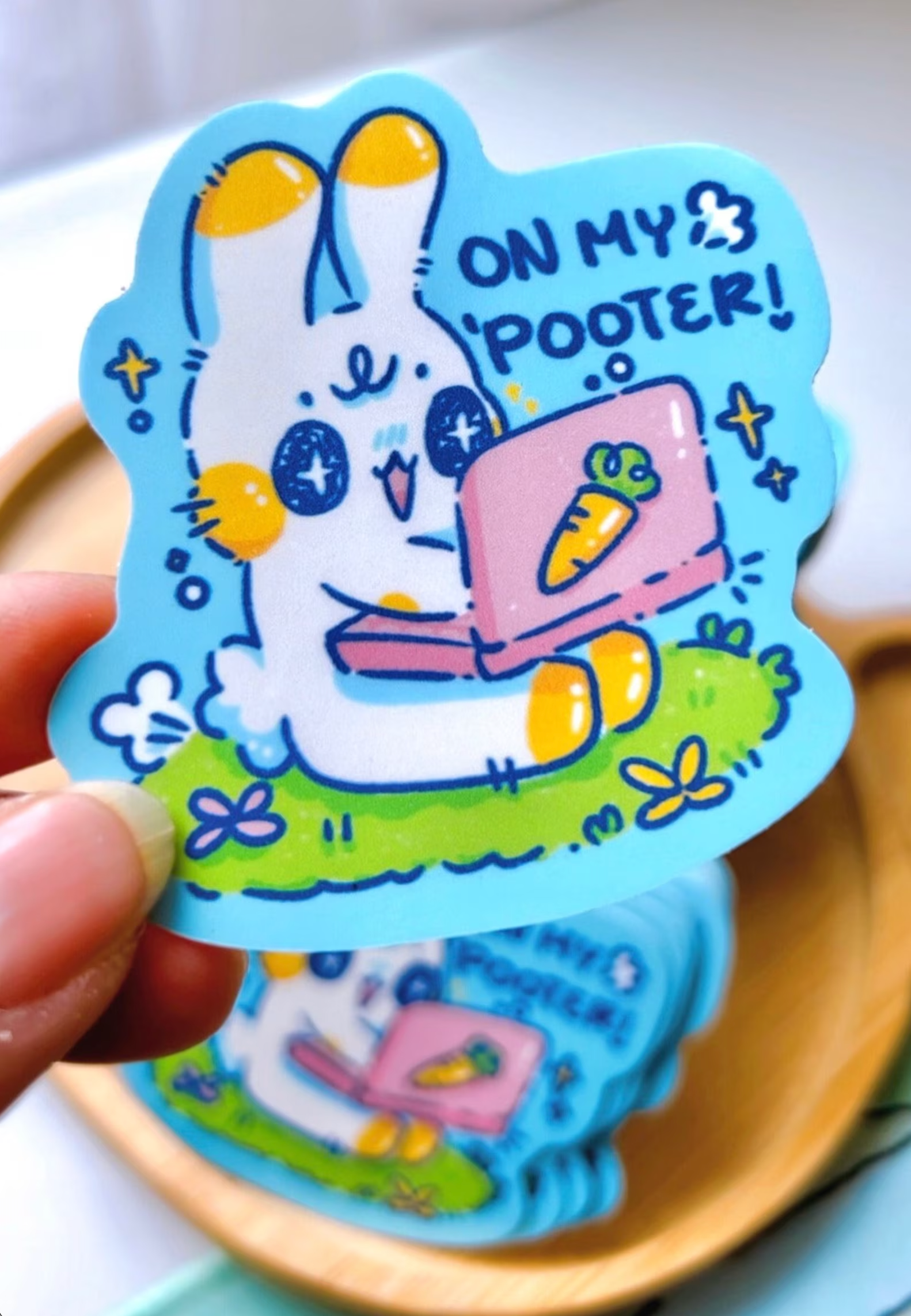 On My Pooter Bunny Sticker
