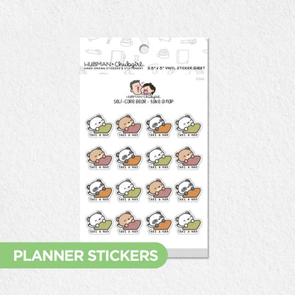 Self-Care Bear - Take a Nap Planner Stickers