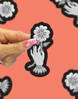 Hand & Flower Tattoo Flash Vinyl Sticker