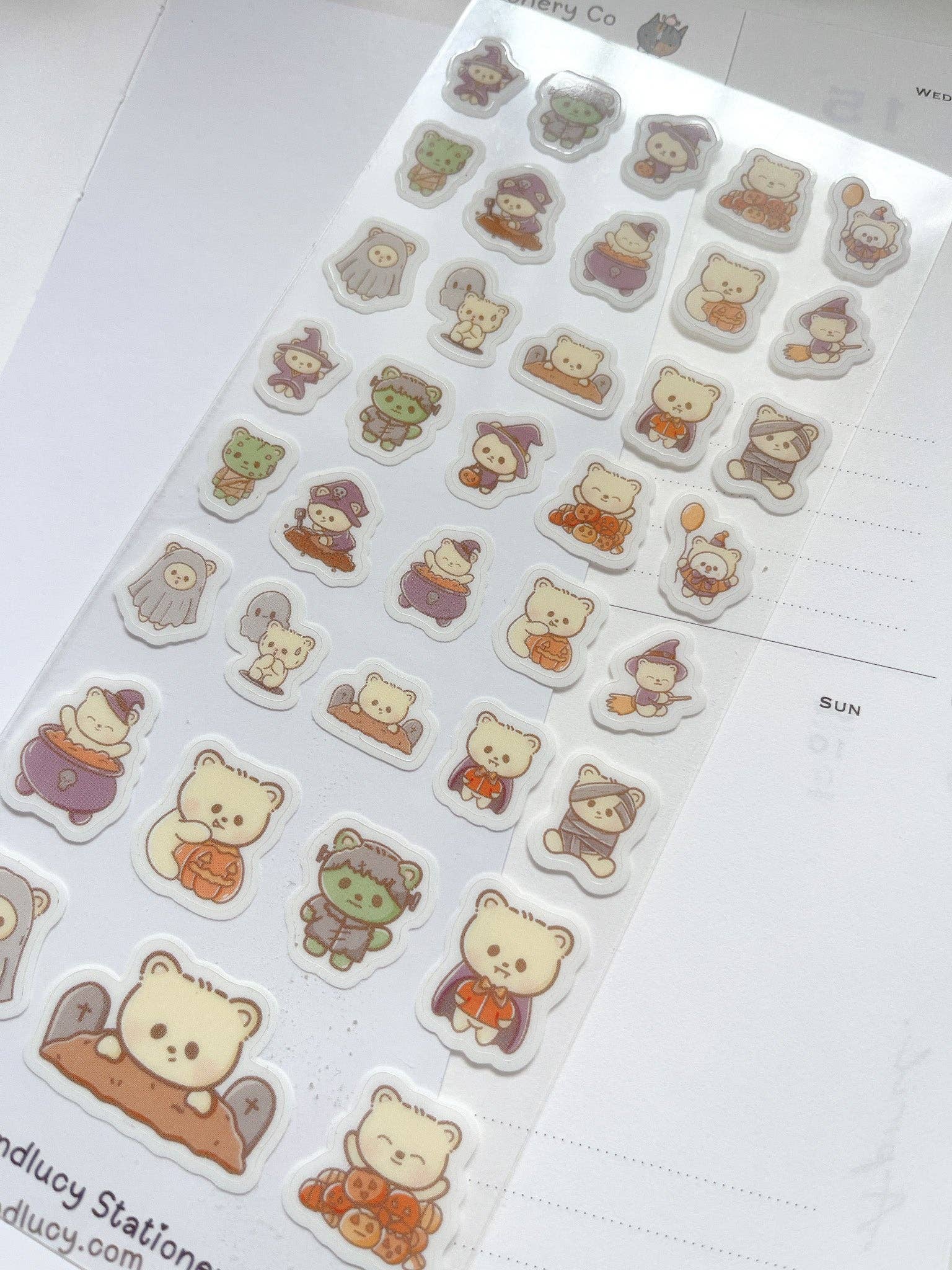 Halloween Bears Sticker Sheet