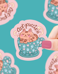 Cat Puccino Coffee Cat Vinyl Sticker