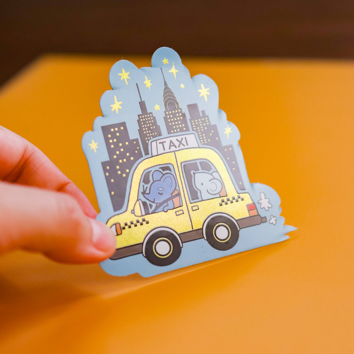 NYC Taxi Ride Holographic Vinyl Sticker