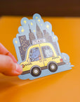 NYC Taxi Ride Holographic Vinyl Sticker