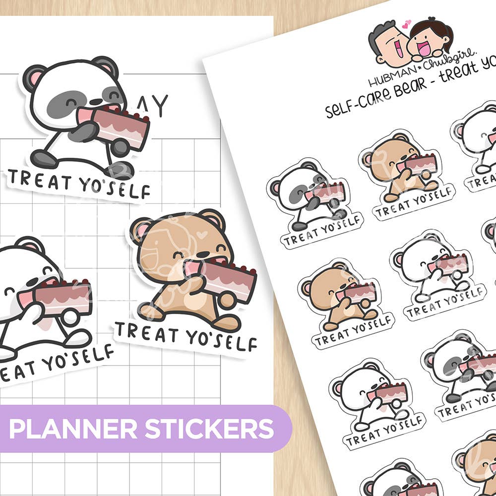 Self-Care Bear - Treat Yo'Self Planner Stickers