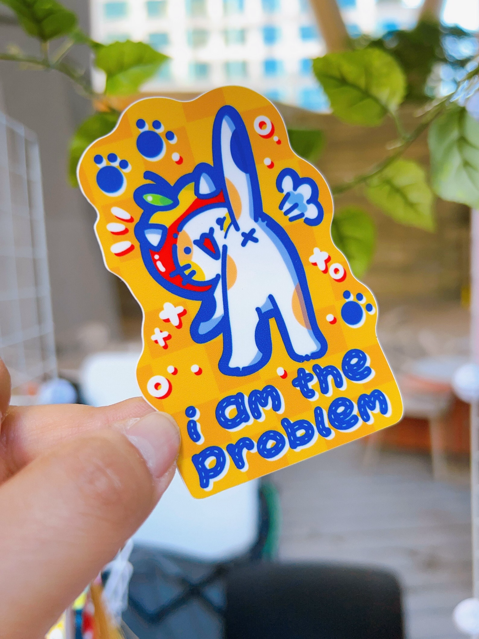 I am the Problem Apple Cat Sticker