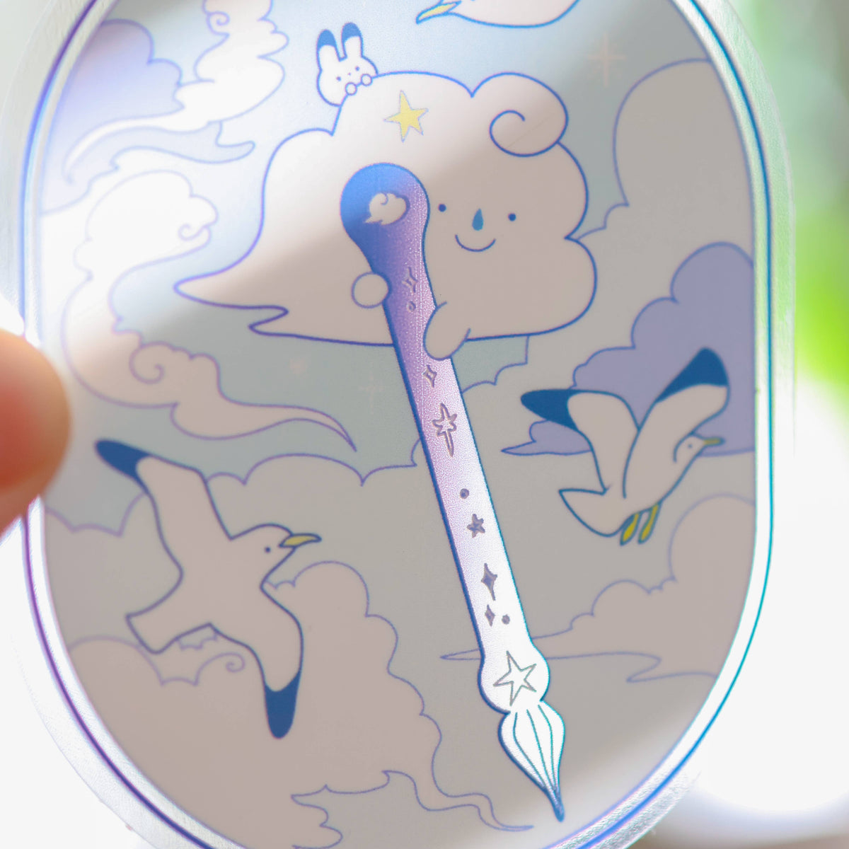 Sky Writer Glass Pen Vinyl Sticker