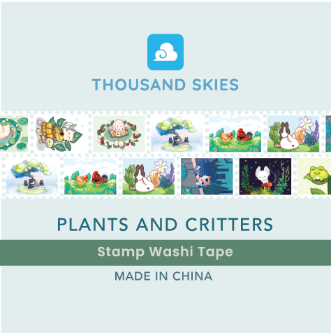 Plants and Critters Stamp Washi Tape