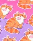 Love Tabby Cat Vinyl Sticker