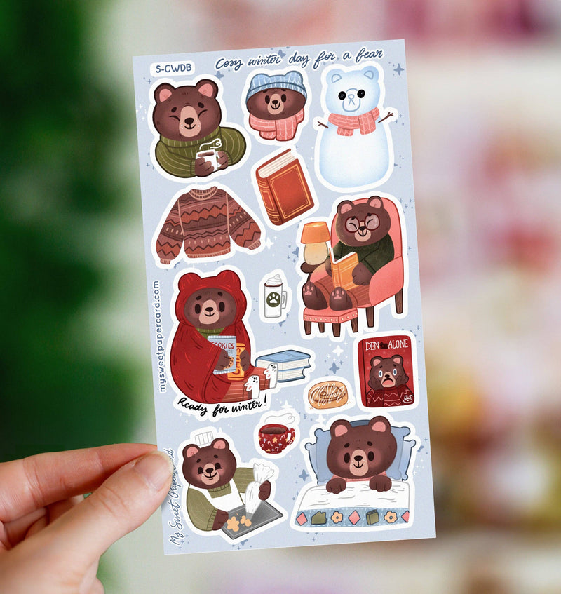 Cosy Winter Day for a Bear Sticker Sheet