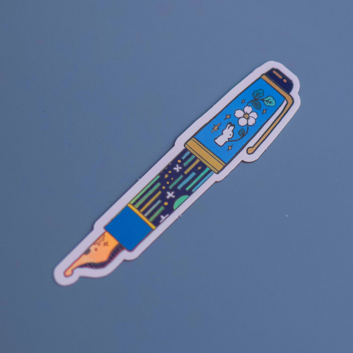 Vinyl Sticker (Holographic) Rabbit Fountain Pen