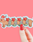 Holiday Weenie Dog Bookmark