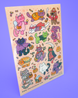 Halloween Costume Kitties Sticker Sheet