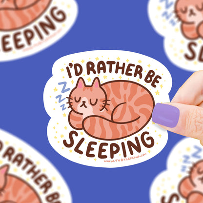 I'd Rather Be Sleeping Cozy Nap Vinyl Sticker