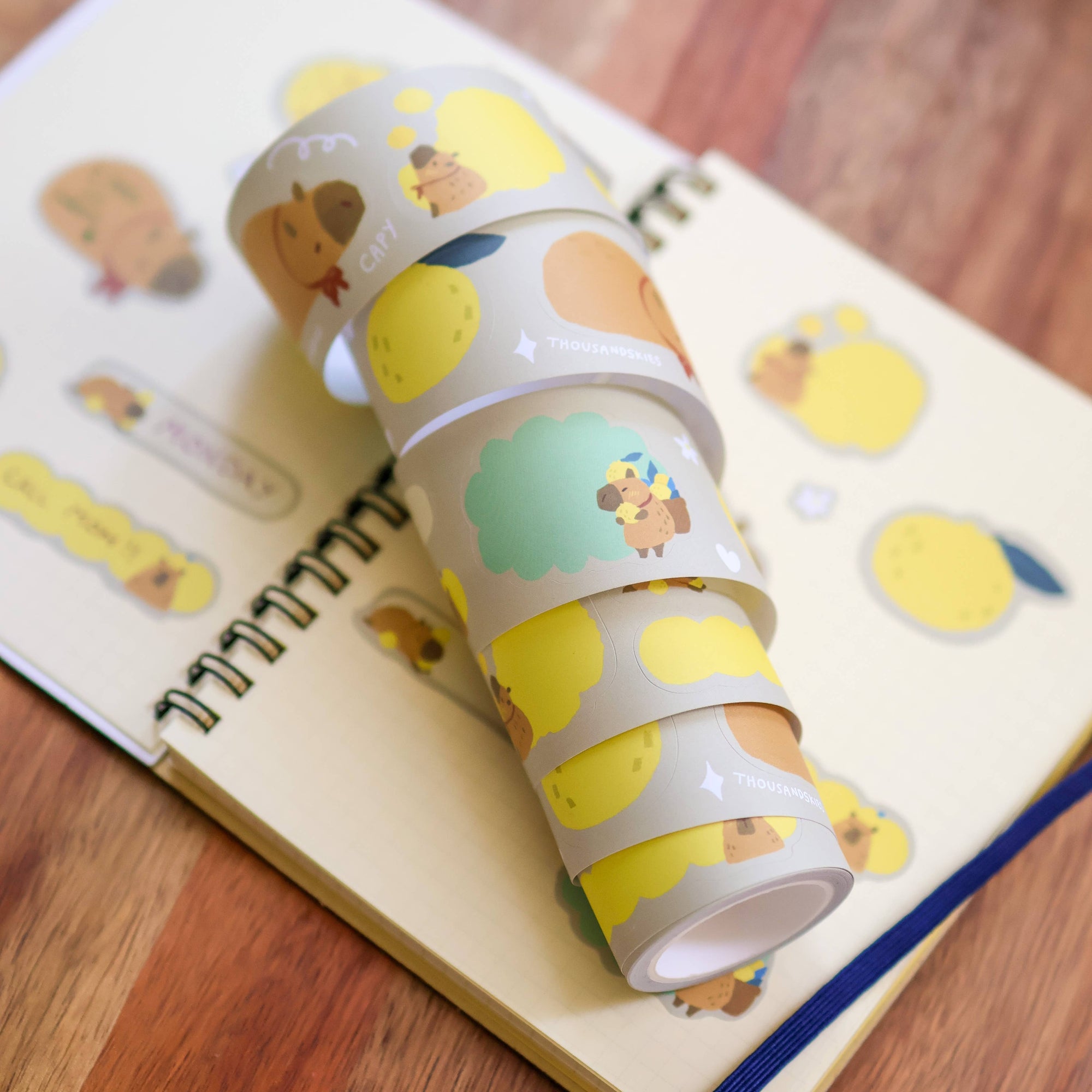 Paper Roll Labels (Kiss Cut) - Capybara