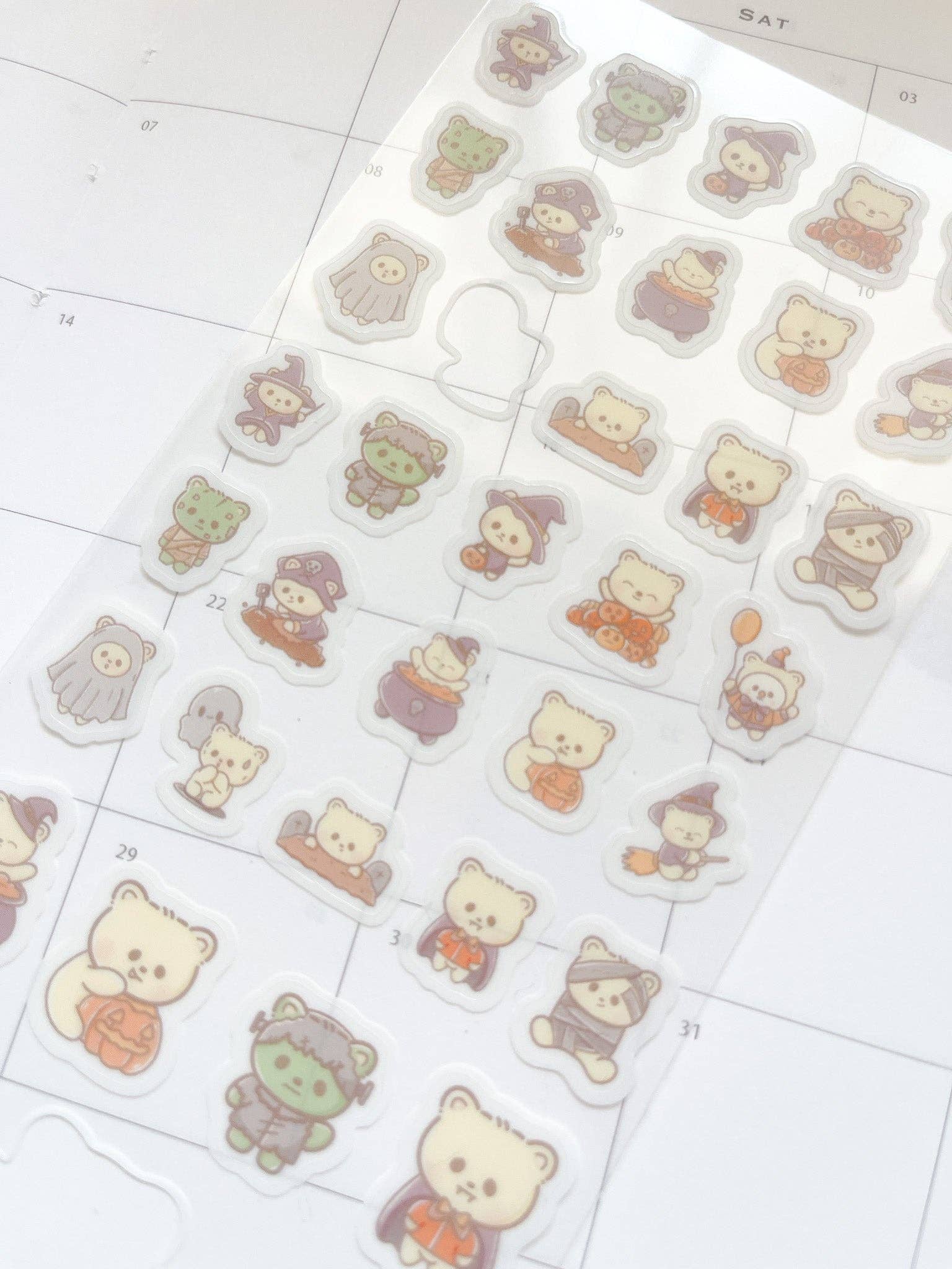 Halloween Bears Sticker Sheet