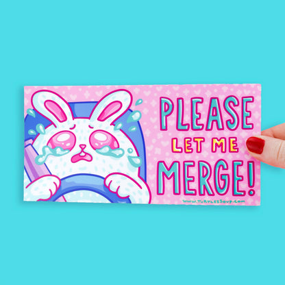 Let Me Merge Pleading Funny Car Vehicle Vinyl Bumper Sticker