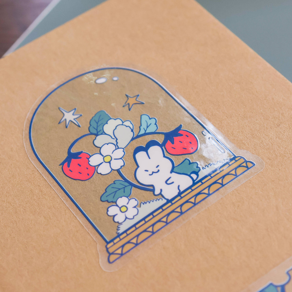 Strawberry Garden Dome Transparent Vinyl Sticker