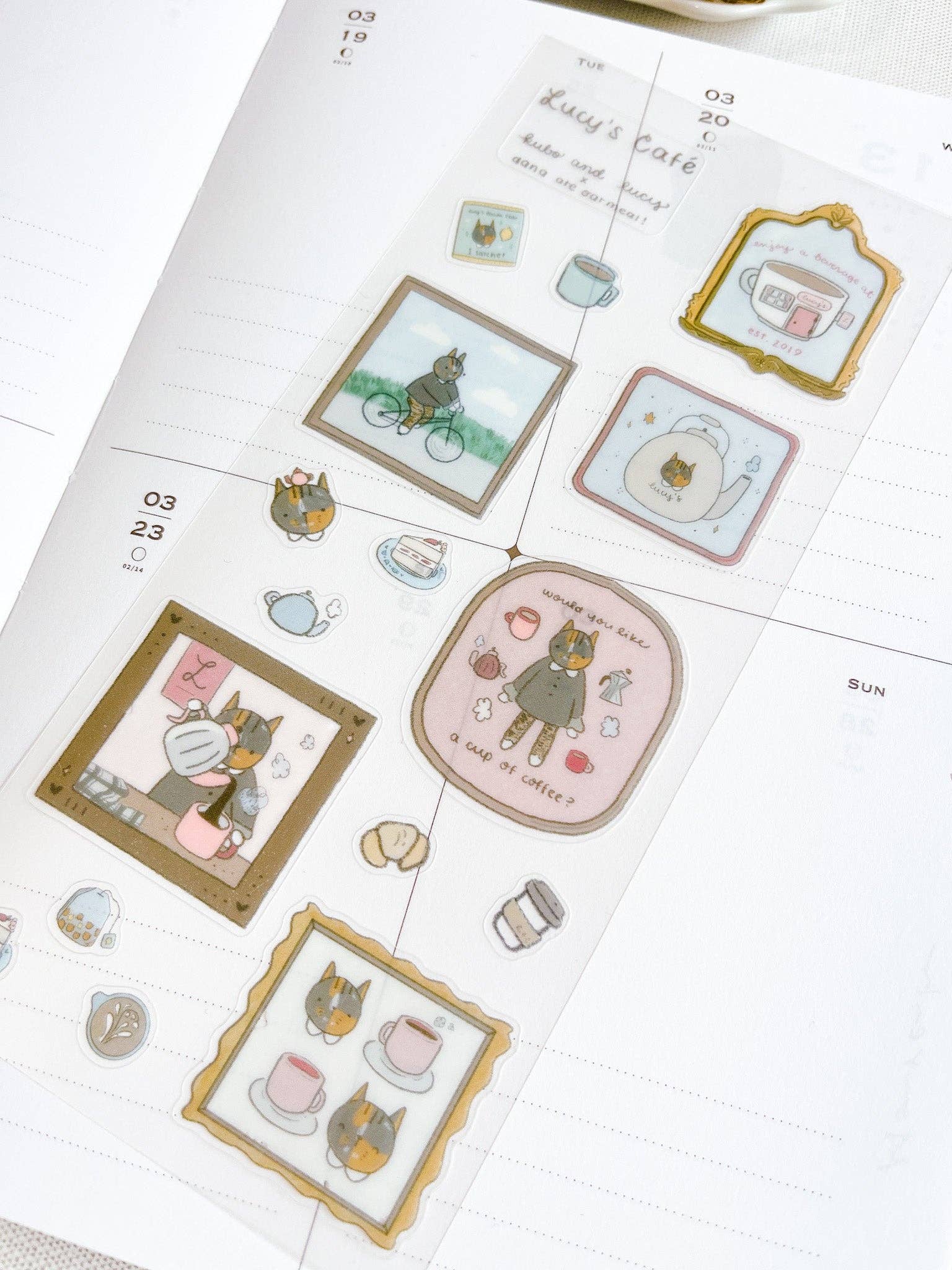 Lucy’s Cafe PET Sticker Sheet