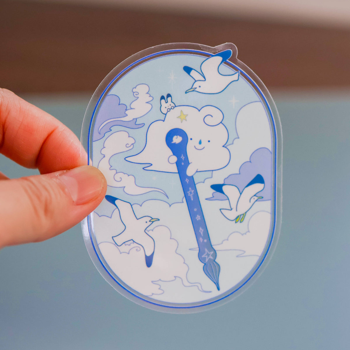 Sky Writer Glass Pen Vinyl Sticker