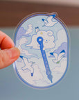 Sky Writer Glass Pen Vinyl Sticker