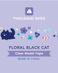 Floral Black Cat PET Tape