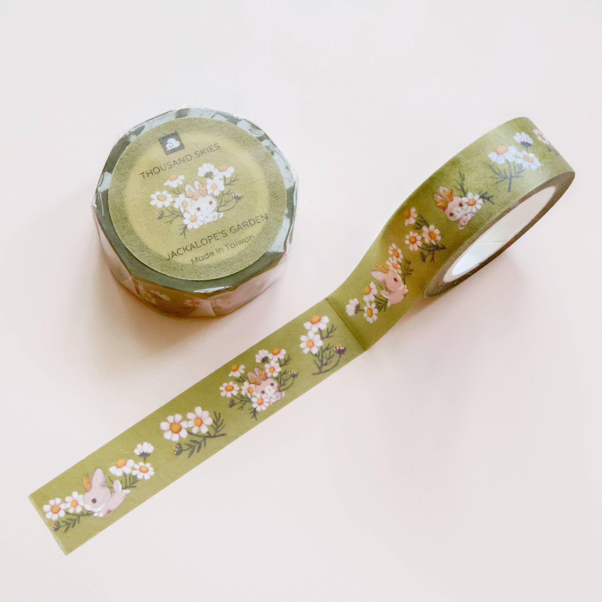 Jackalope&#39;s Garden (Mustard Green) washi tape
