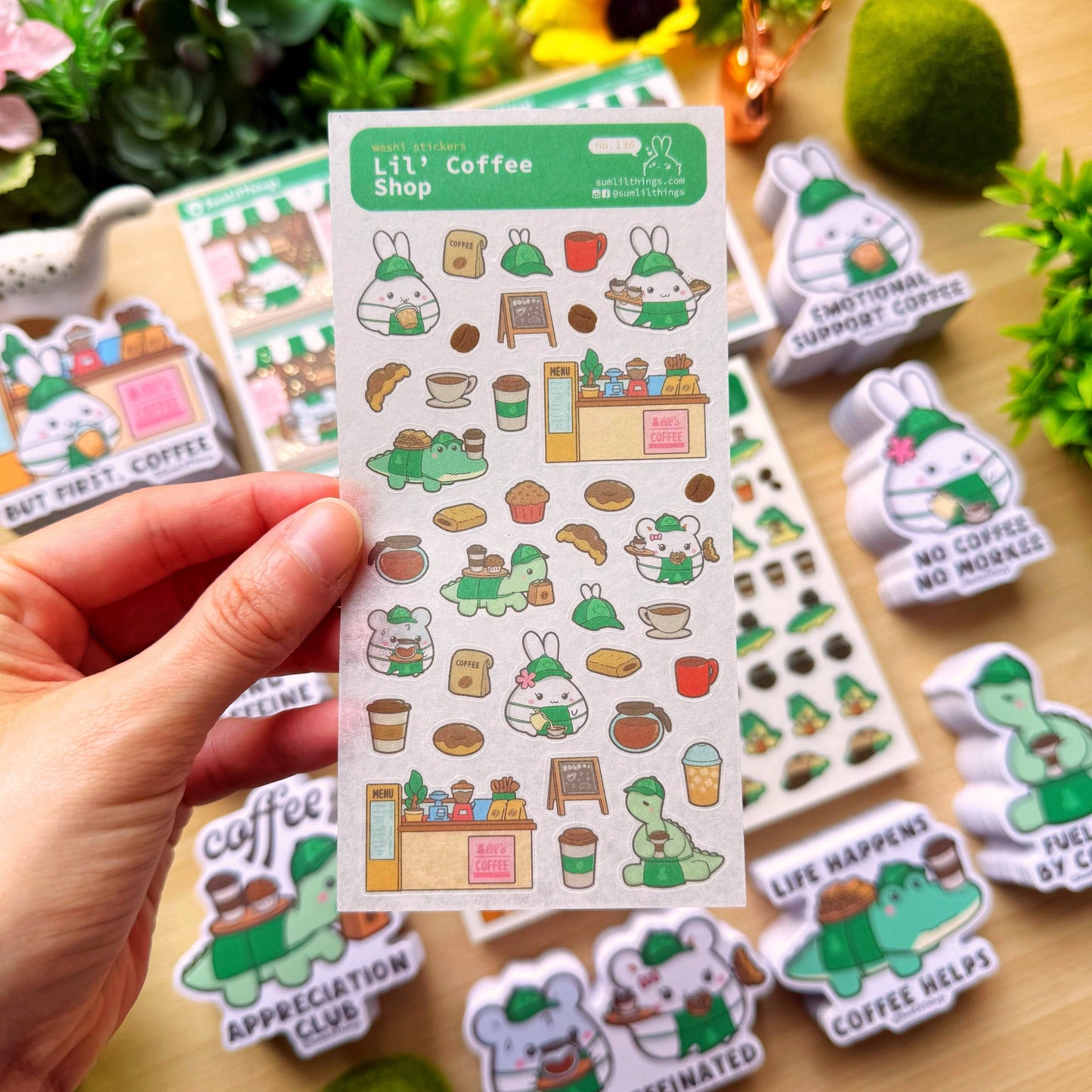 Lil' Coffee Shop Washi Sticker sheet