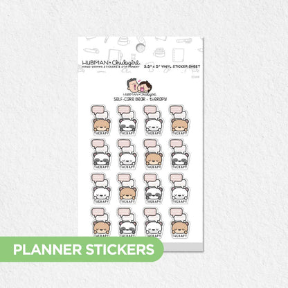 Self-Care Bear - Therapy Planner Stickers