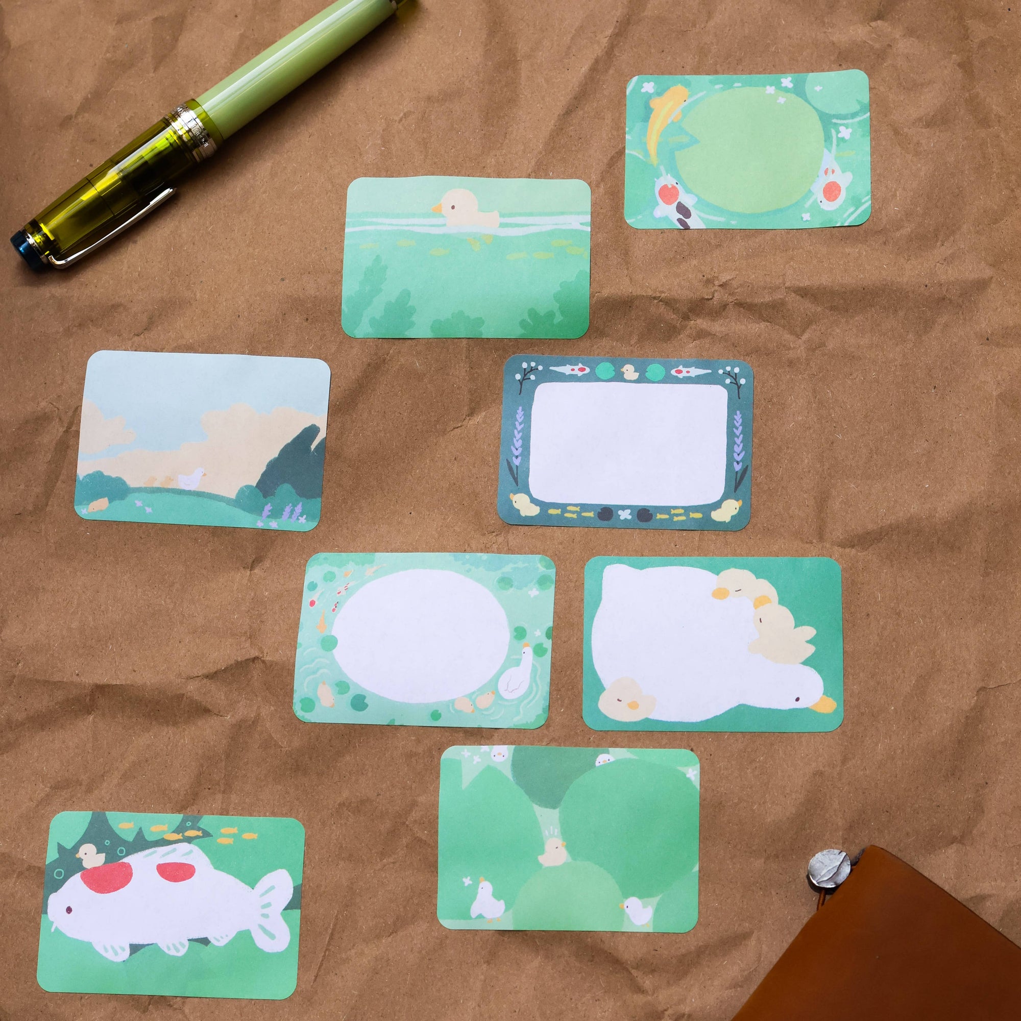 Ducks in Koi Pond Paper Roll Labels