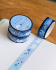 Floral White Cat PET Tape