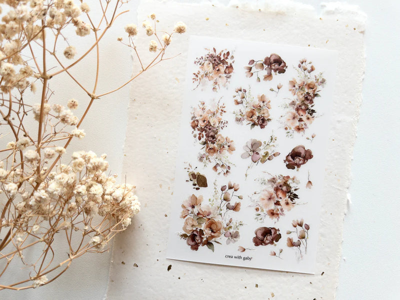 Warm florals Transfer stickers