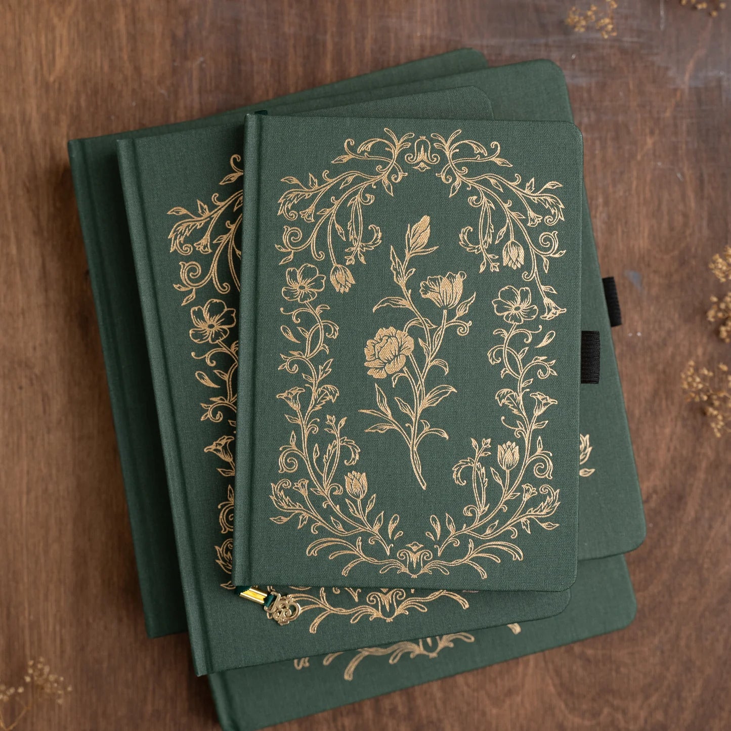 A5 Antique Floral: Dot Grid Notebook